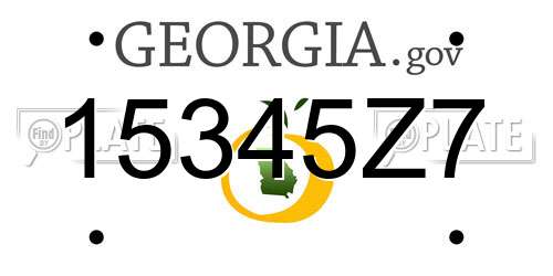 15345Z7 Georgia License Plate