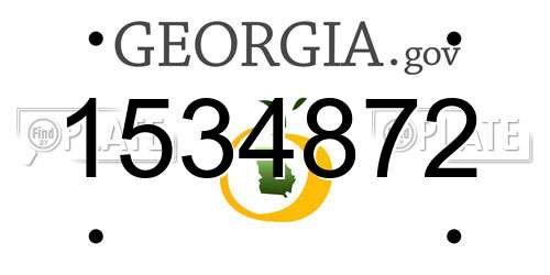 1534872 Georgia License Plate