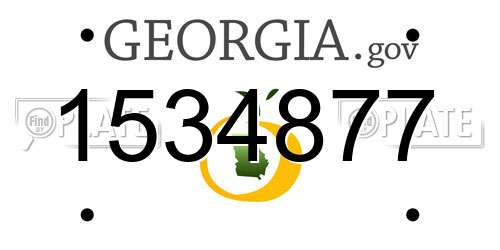 1534877 Georgia License Plate