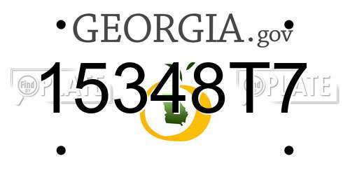 15348T7 Georgia License Plate