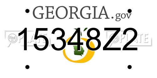 15348Z2 Georgia License Plate