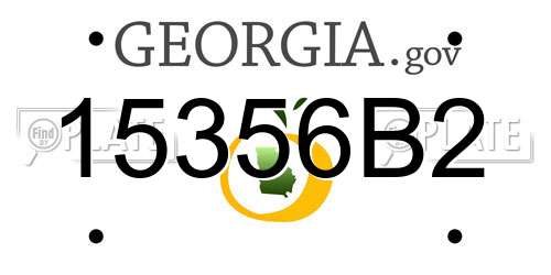 15356B2 Georgia License Plate