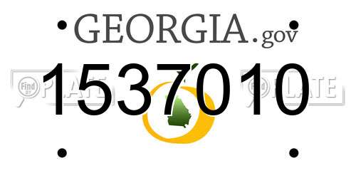 1537010 Georgia License Plate