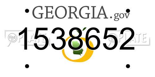 1538652 Georgia License Plate