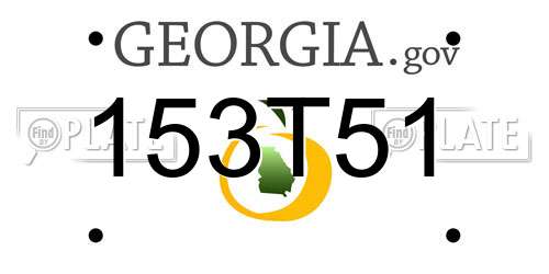 153T51 Georgia License Plate