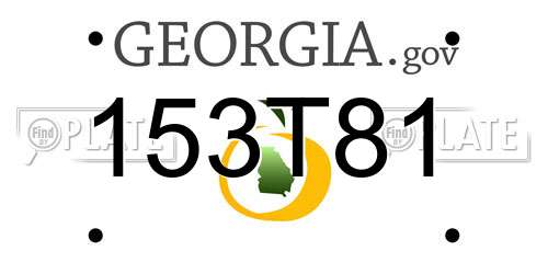 153T81 Georgia License Plate