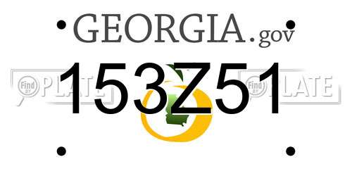 153Z51 Georgia License Plate