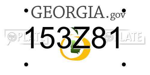 153Z81 Georgia License Plate