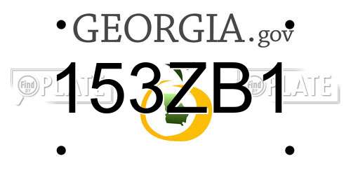 153ZB1 Georgia License Plate