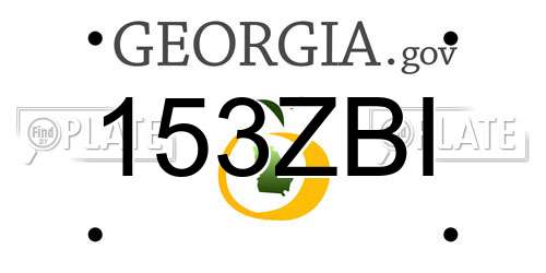 153ZBI Georgia License Plate