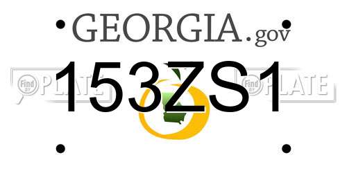 153ZS1 Georgia License Plate