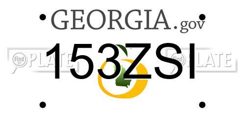 153ZSI Georgia License Plate