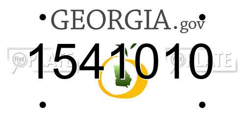 1541010 Georgia License Plate