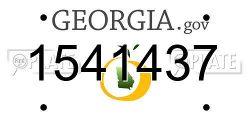 1541437 Georgia License Plate
