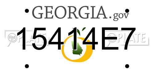 15414E7 Georgia License Plate