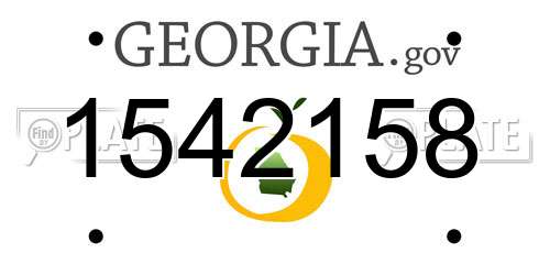 1542158 Georgia License Plate