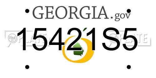 15421S5 Georgia License Plate