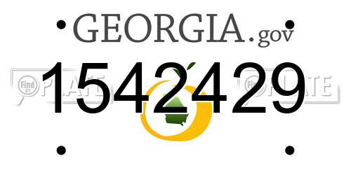 1542429 Georgia License Plate