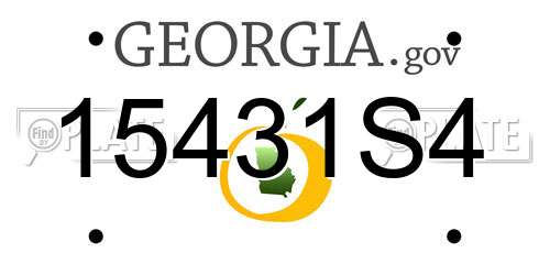 15431S4 Georgia License Plate