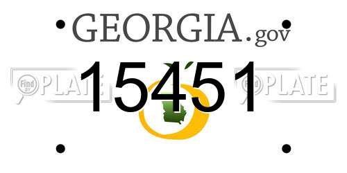 15451 Georgia License Plate