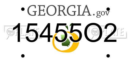15455O2 Georgia License Plate