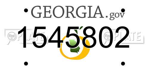 1545802 Georgia License Plate