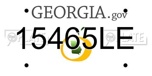 15465LE Georgia License Plate