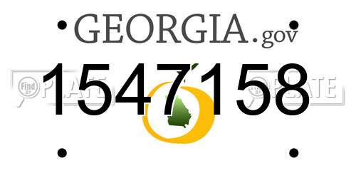 1547158 Georgia License Plate