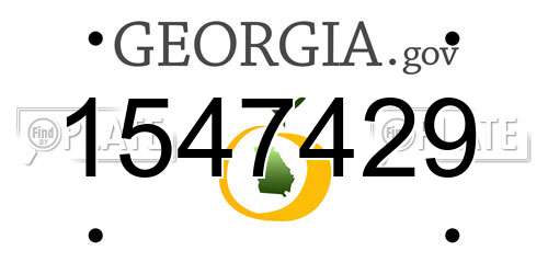 1547429 Georgia License Plate