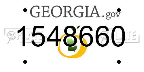 1548660 Georgia License Plate