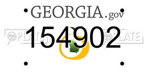 154902 Georgia License Plate