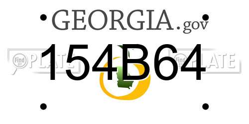 154B64 Georgia License Plate