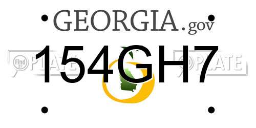 154GH7 Georgia License Plate