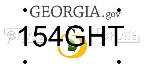 154GHT Georgia License Plate