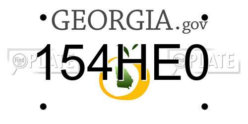 154HE0 Georgia License Plate