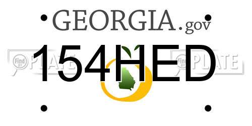 154HED Georgia License Plate