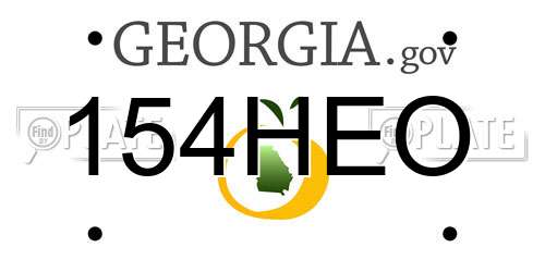 154HEO Georgia License Plate