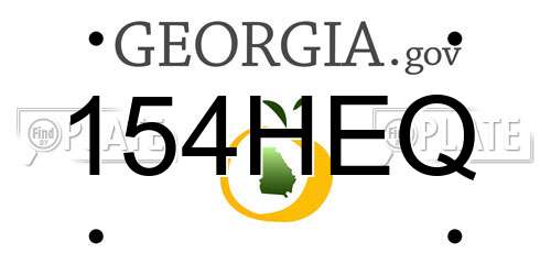 154HEQ Georgia License Plate