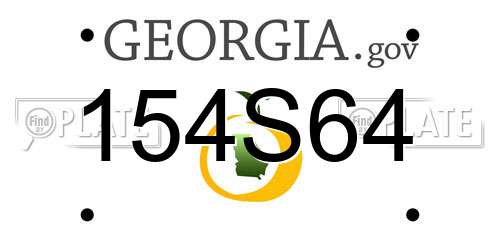 154S64 Georgia License Plate