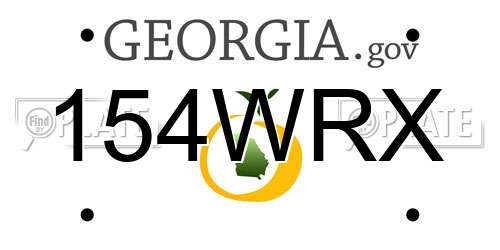 154WRX Georgia License Plate