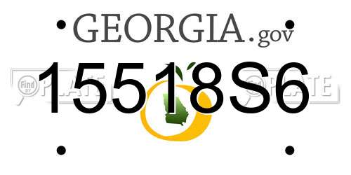 15518S6 Georgia License Plate