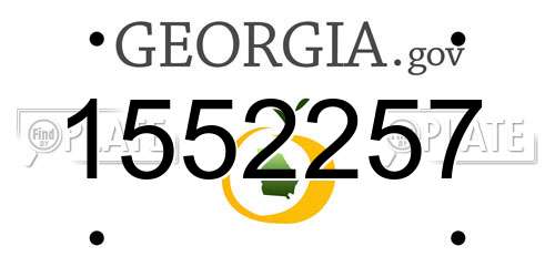 1552257 Georgia License Plate