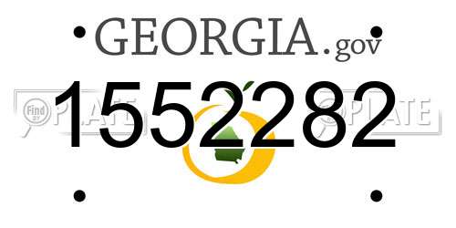 1552282 Georgia License Plate