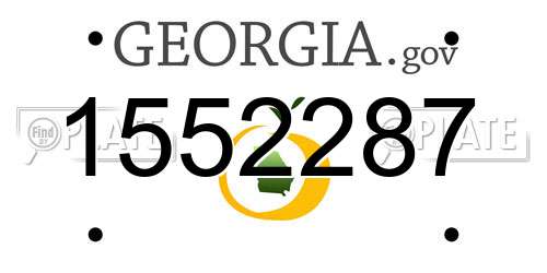 1552287 Georgia License Plate