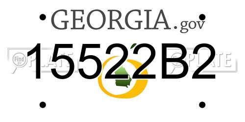 15522B2 Georgia License Plate