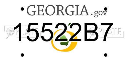 15522B7 Georgia License Plate