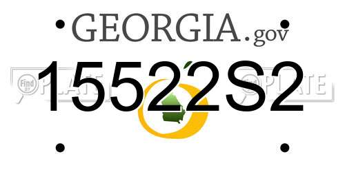 15522S2 Georgia License Plate