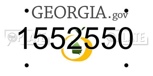 1552550 Georgia License Plate