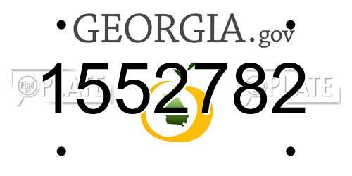 1552782 Georgia License Plate