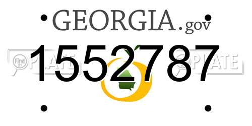 1552787 Georgia License Plate